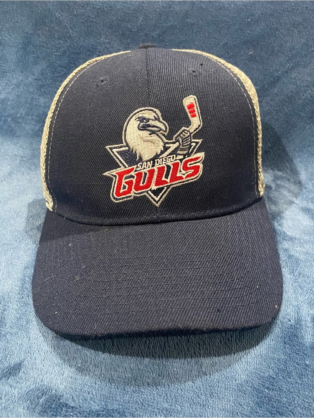 San Diego Gulls Trucker Hat Adjustable Hockey AHL Mesh Cap Blue Gray